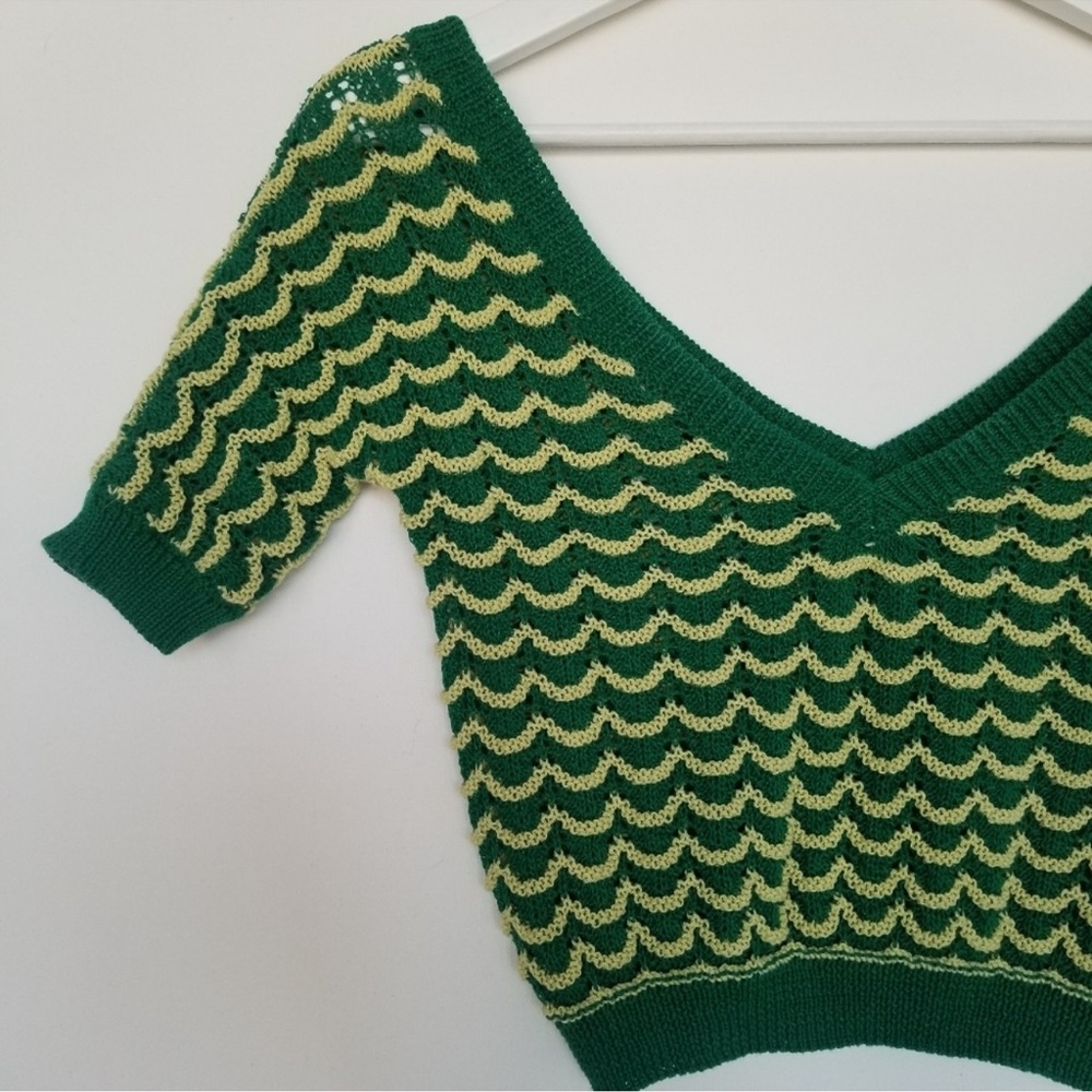 Zara Green knit crop top - Picture 4 of 8